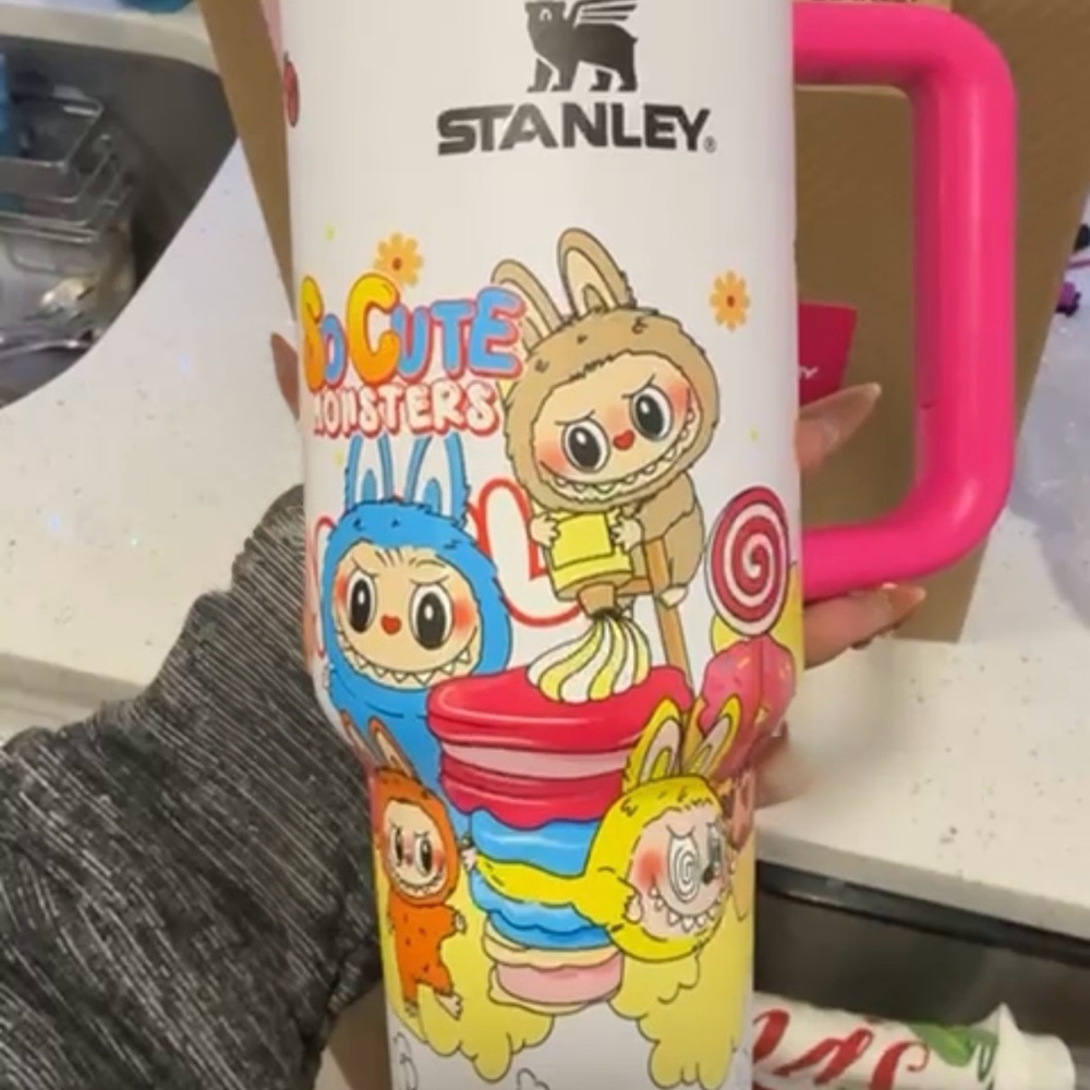 Stanley So Cute Labubu Monsters Tumbler with Pink Handle 40oz